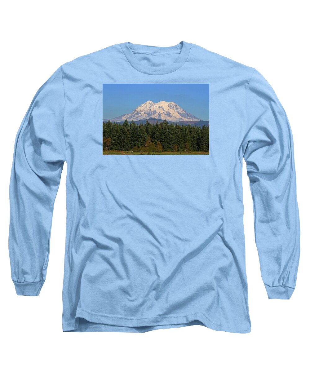 Mount Rainier Washington Long Sleeve T-Shirt featuring the photograph Mount Rainier Washington #1 by Tom Janca