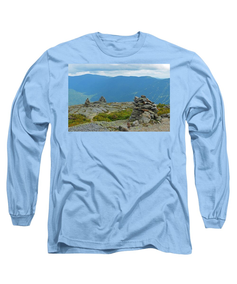 Mount Washington Long Sleeve T-Shirt featuring the photograph Mount Washington Rock Cairns by Toby McGuire