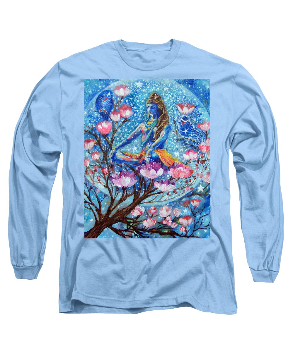 Shiva Long Sleeve T-Shirt featuring the painting My Star Shiva by Ashleigh Dyan Bayer