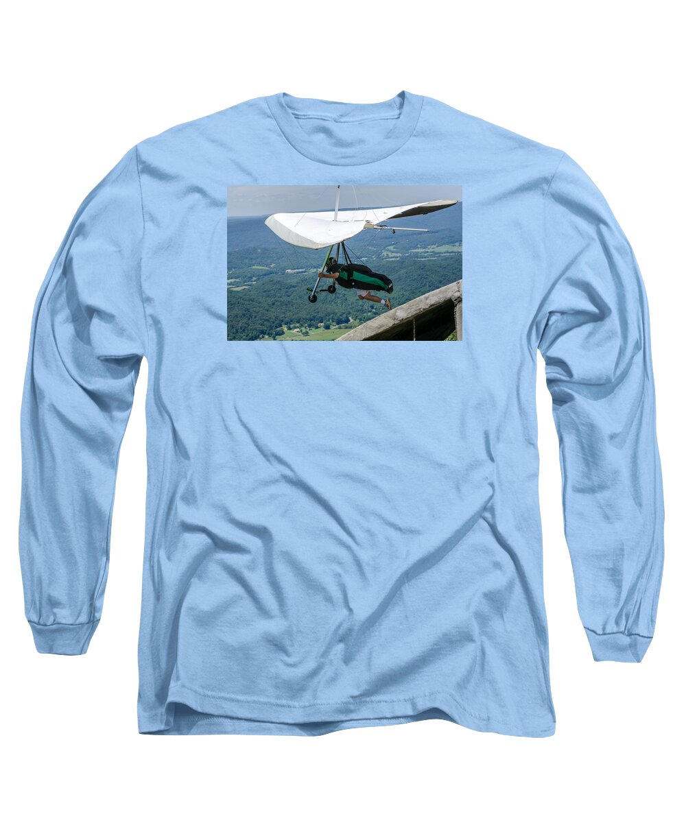Hang Glider Long Sleeve T-Shirt featuring the photograph No Turning Back by Susan McMenamin