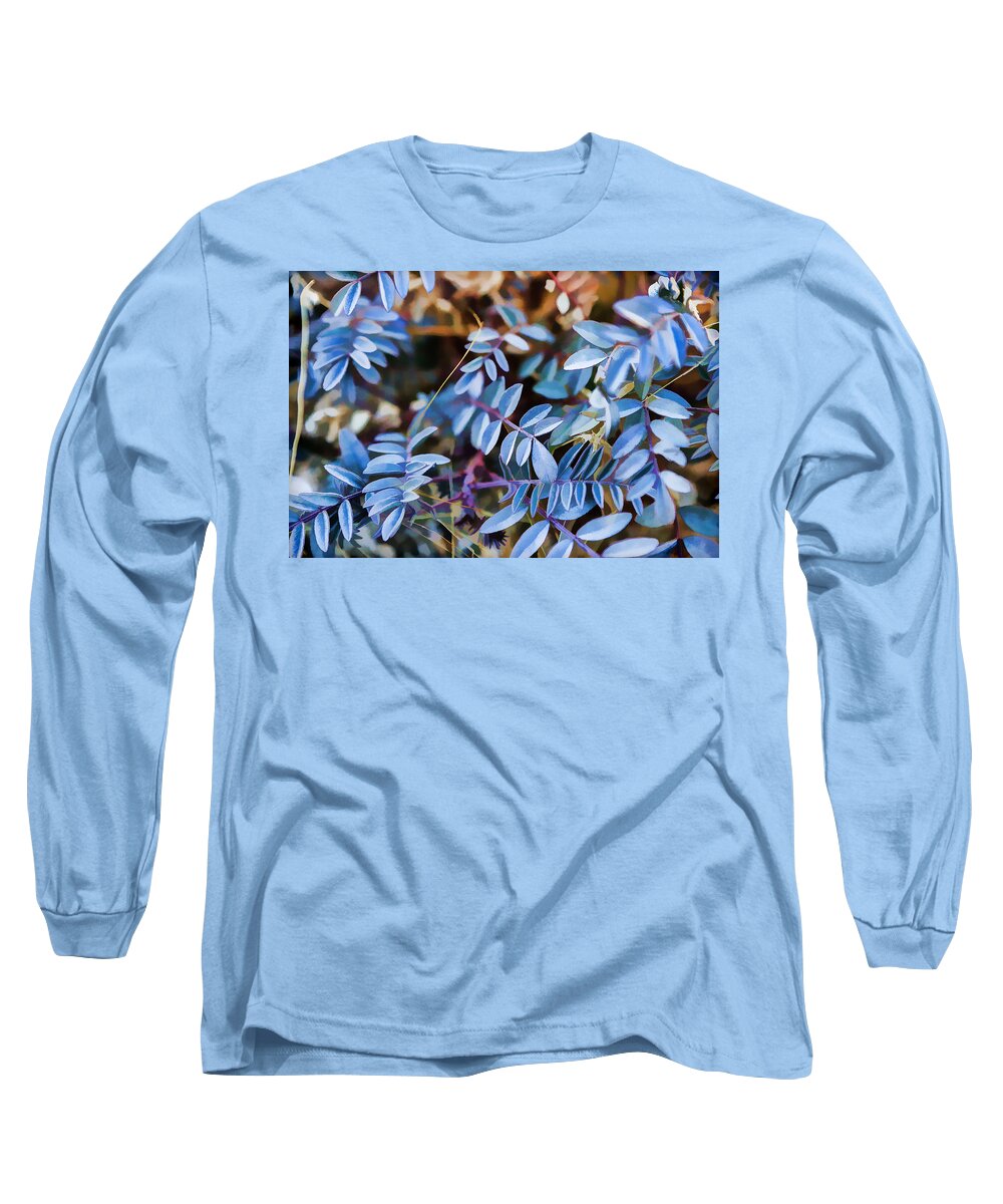 Blue Leaves Long Sleeve T-Shirt featuring the photograph Now thats blue by Scott Campbell