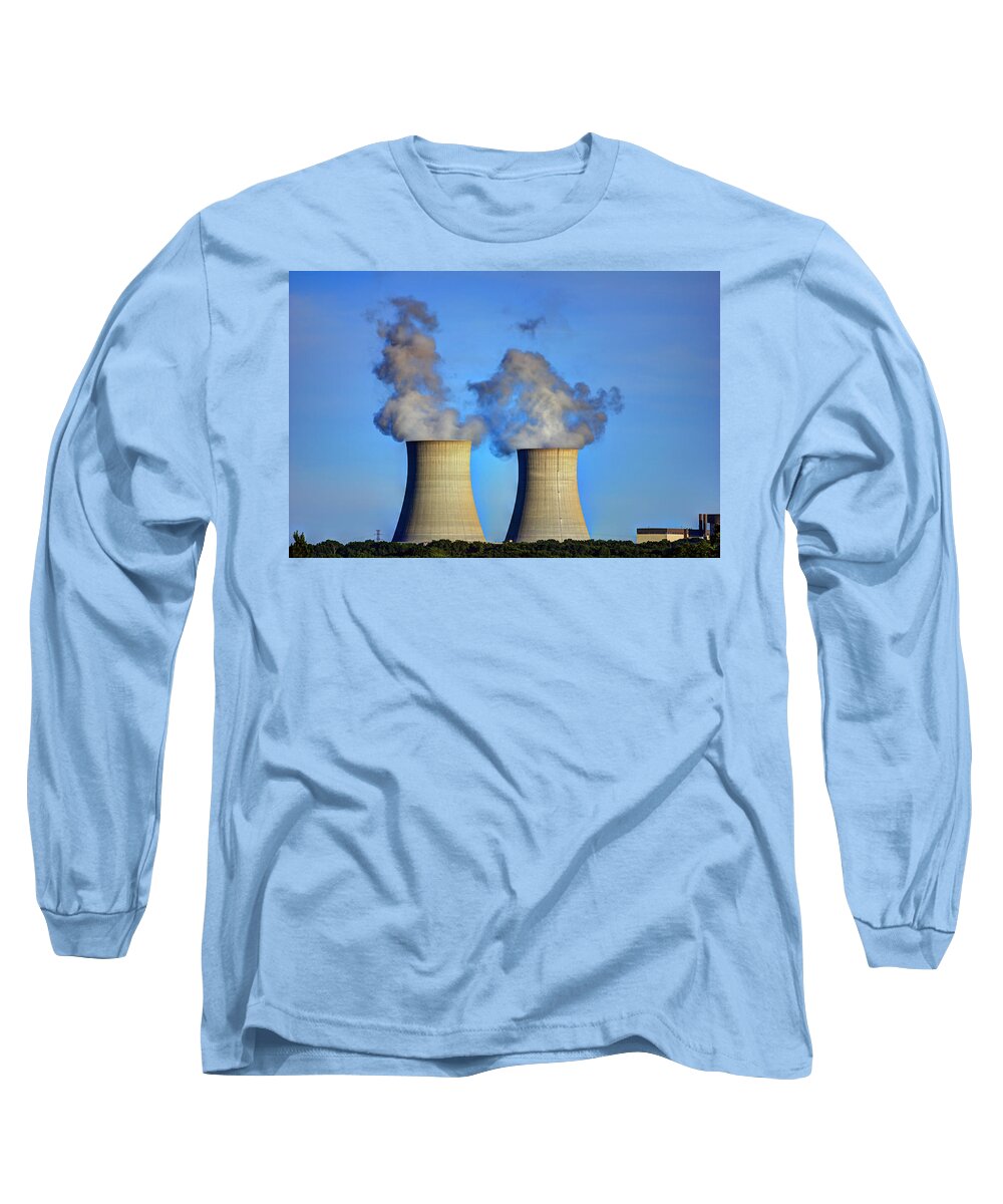 Byron Nuclear Plant Hdr Long Sleeve T-Shirt featuring the photograph Nuclear HDR2 by Josh Bryant