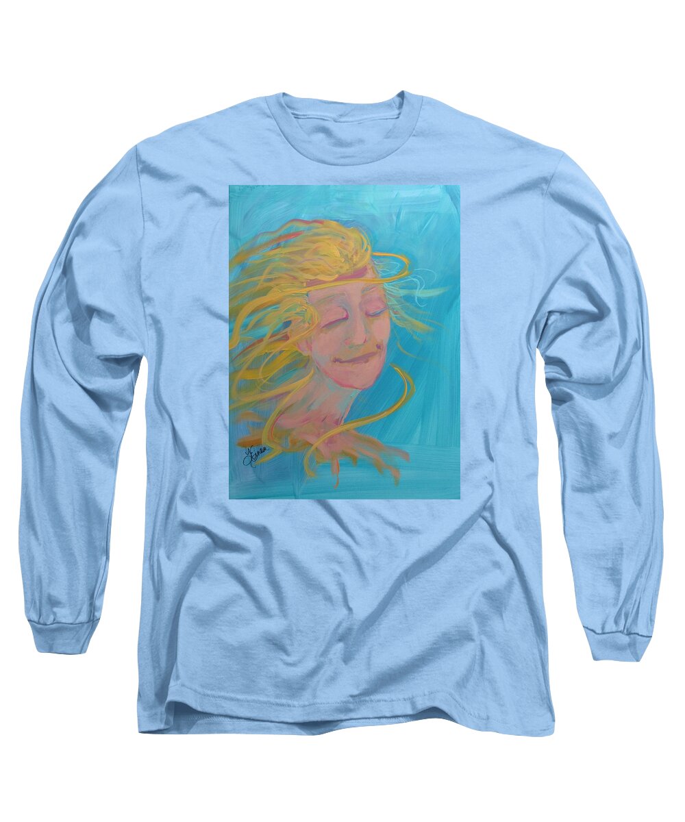 Ocean Long Sleeve T-Shirt featuring the painting Ocean Breeze by Terri Einer