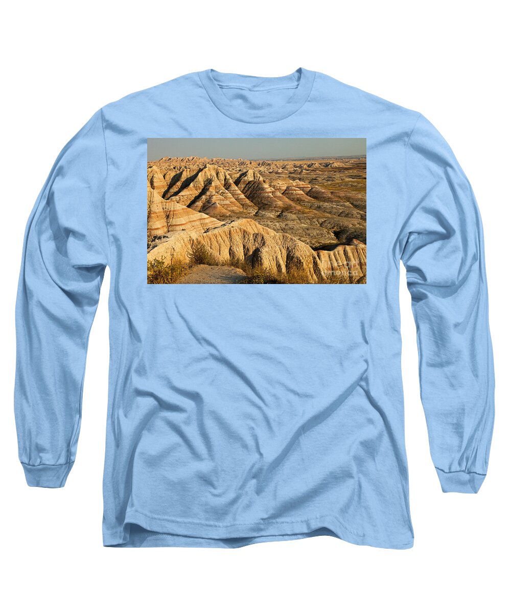 Afternoon Long Sleeve T-Shirt featuring the photograph Panorama Point Badlands National Park by Fred Stearns