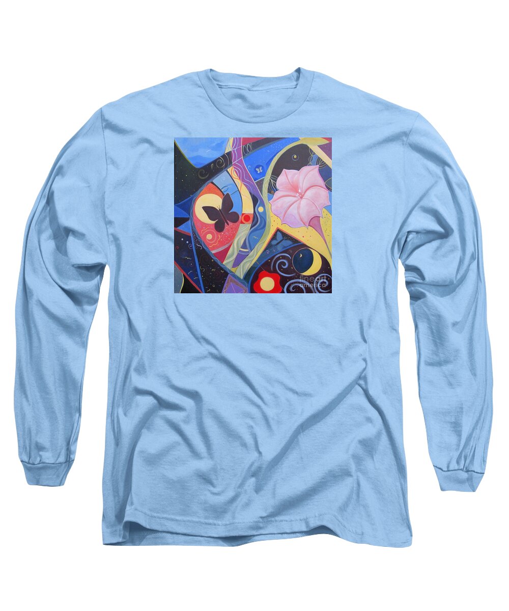 Peace Long Sleeve T-Shirt featuring the painting Peace And Flow by Helena Tiainen