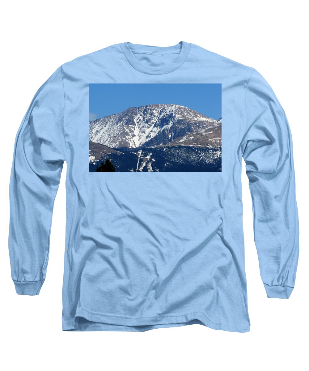 Colorado Long Sleeve T-Shirt featuring the photograph Pikes Peak Close-up by Marilyn Burton