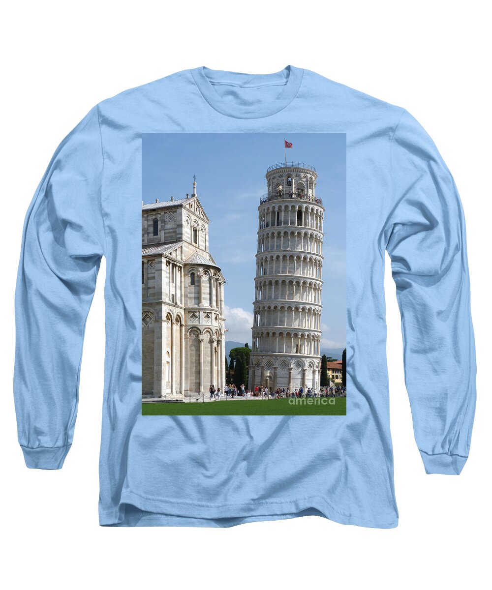 Pisa Long Sleeve T-Shirt featuring the photograph Pisa Duomo and Leaning Tower - Morning by Phil Banks