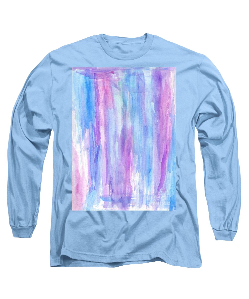 Rain Song Long Sleeve T-Shirt featuring the painting Rain Song by Roz Abellera