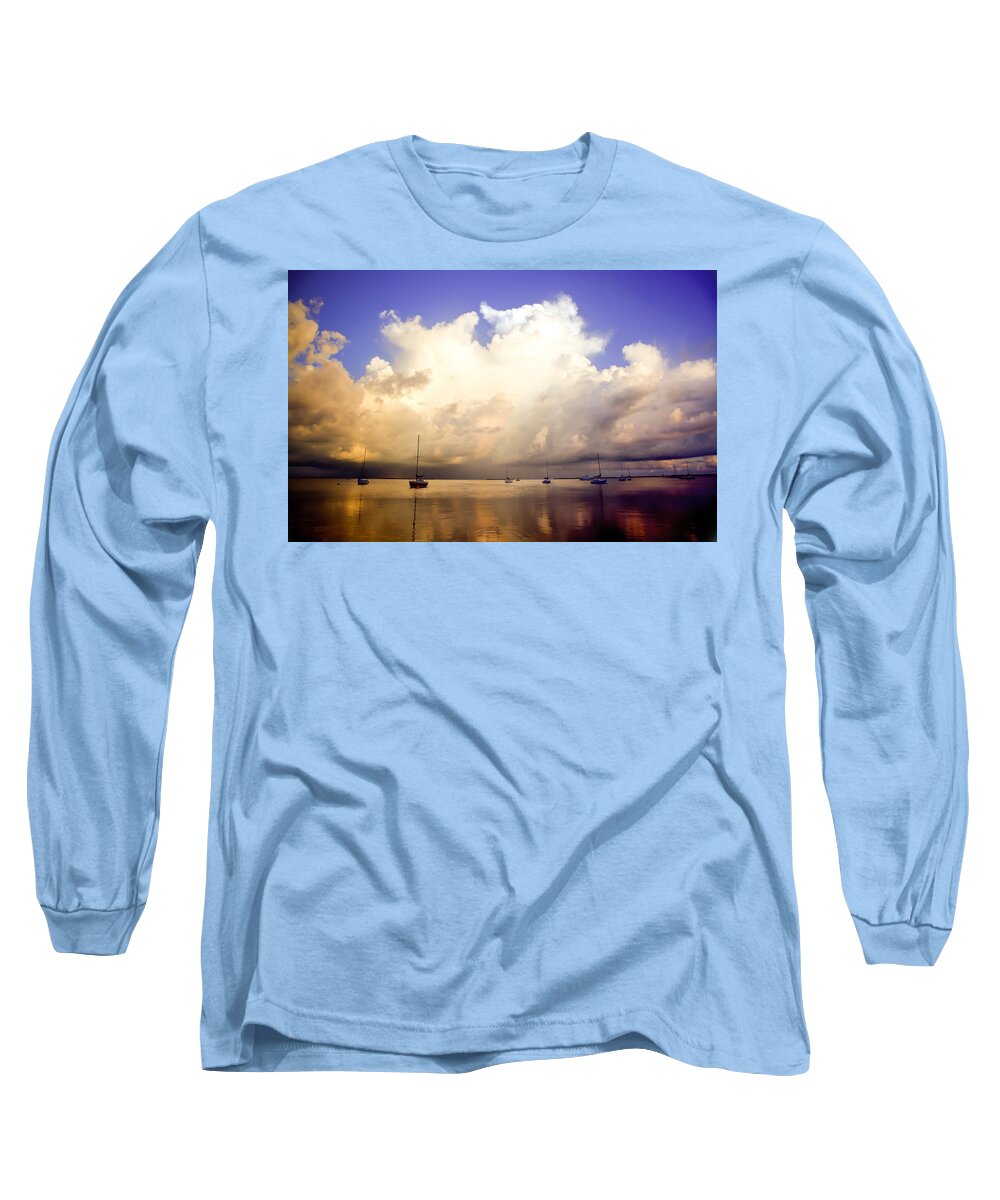 Key Largo Long Sleeve T-Shirt featuring the photograph REFLECTIONS of KEY LARGO by Karen Wiles