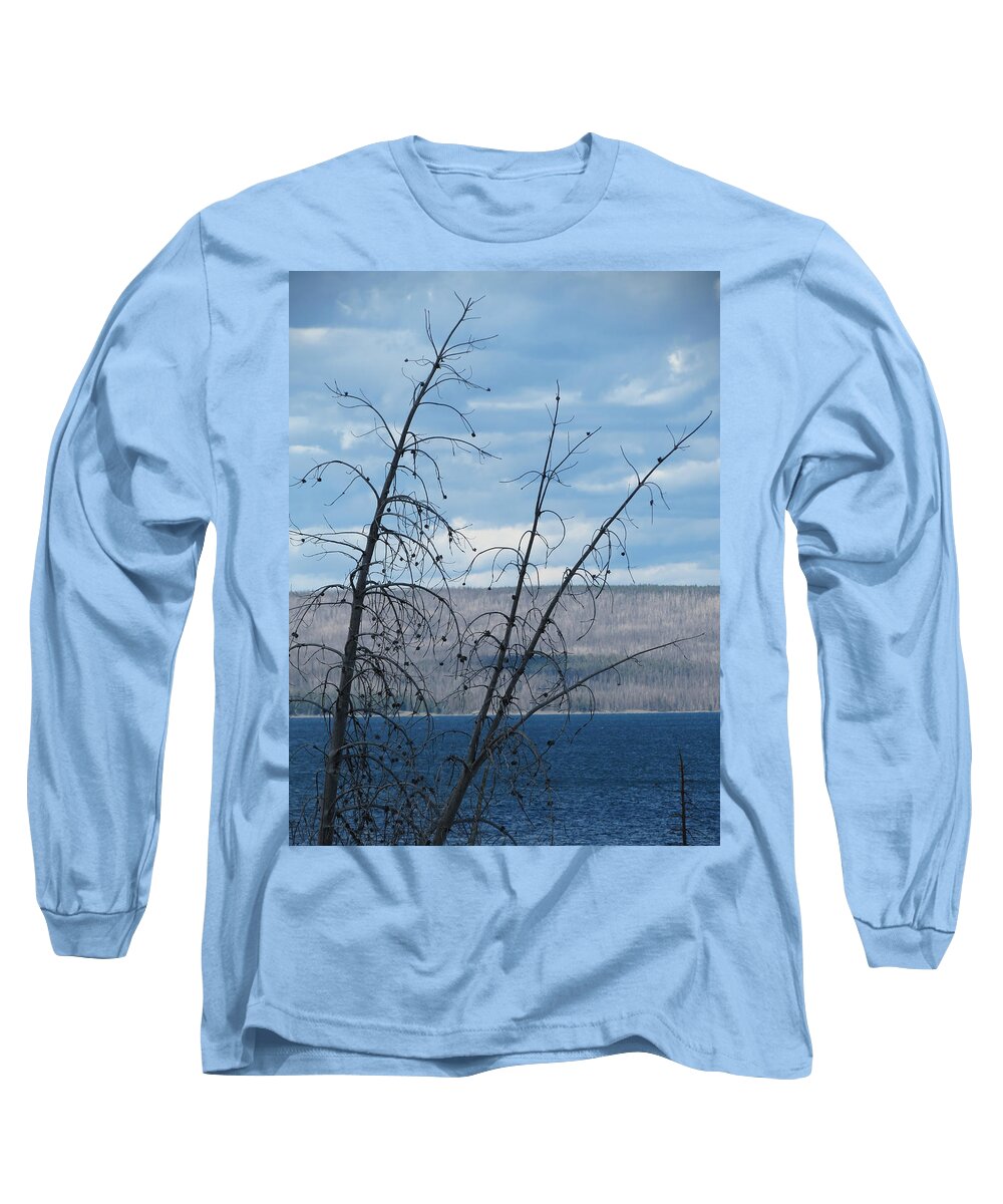 Yellowstone National Park Long Sleeve T-Shirt featuring the photograph Remnants of the Fire by Laurel Powell