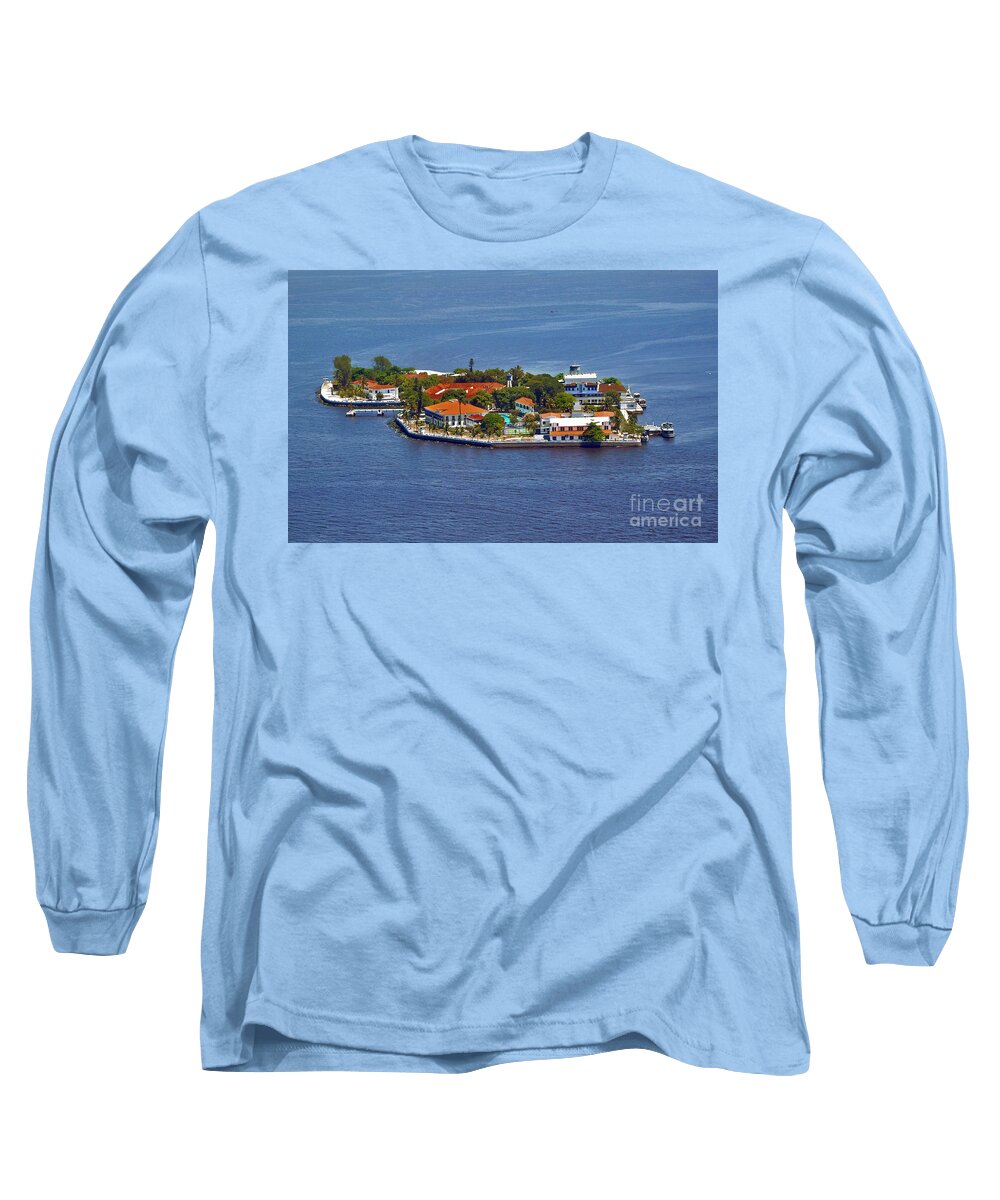 Brasil Long Sleeve T-Shirt featuring the photograph Rio de Janeiro - Ilha das Enxadas - Island at Guanabara Bay by Carlos Alkmin