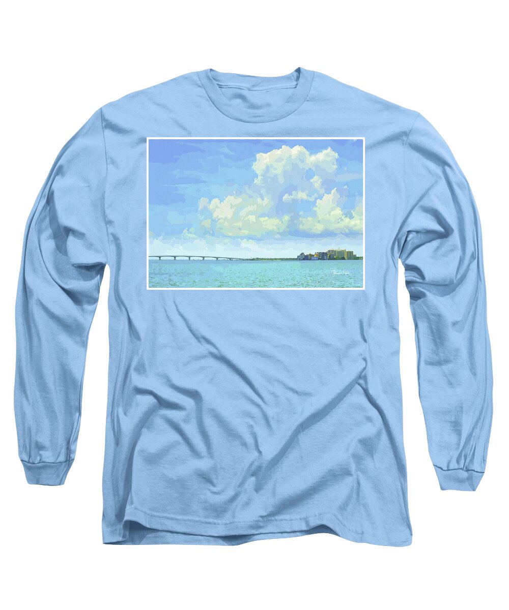 susan Molnar Long Sleeve T-Shirt featuring the photograph Sarasota Skyline From Sarasota Bay by Susan Molnar