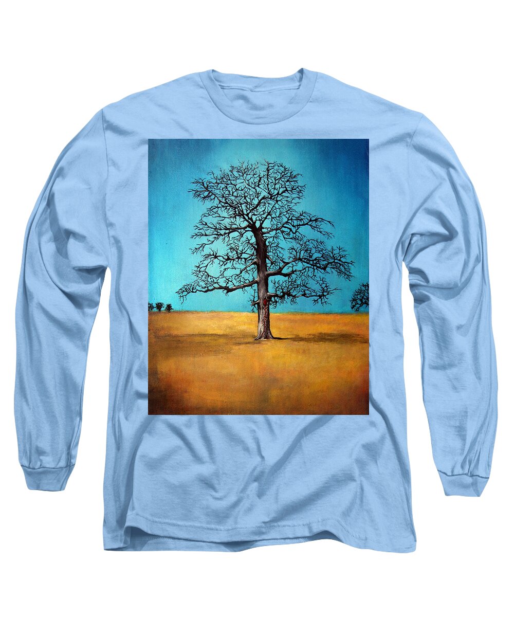 Landscape Long Sleeve T-Shirt featuring the painting Self Portrait 1 by Frank Botello