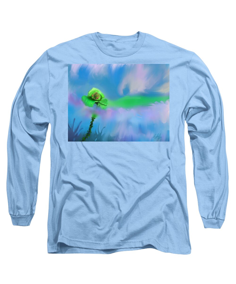 Plants Long Sleeve T-Shirt featuring the digital art Shawna's Rose by Douglas Day Jones