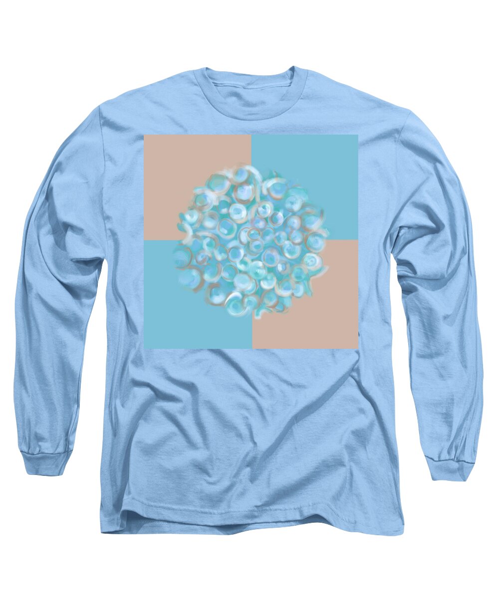 Abstract Long Sleeve T-Shirt featuring the digital art Spreeze Sea Stone by Christine Fournier