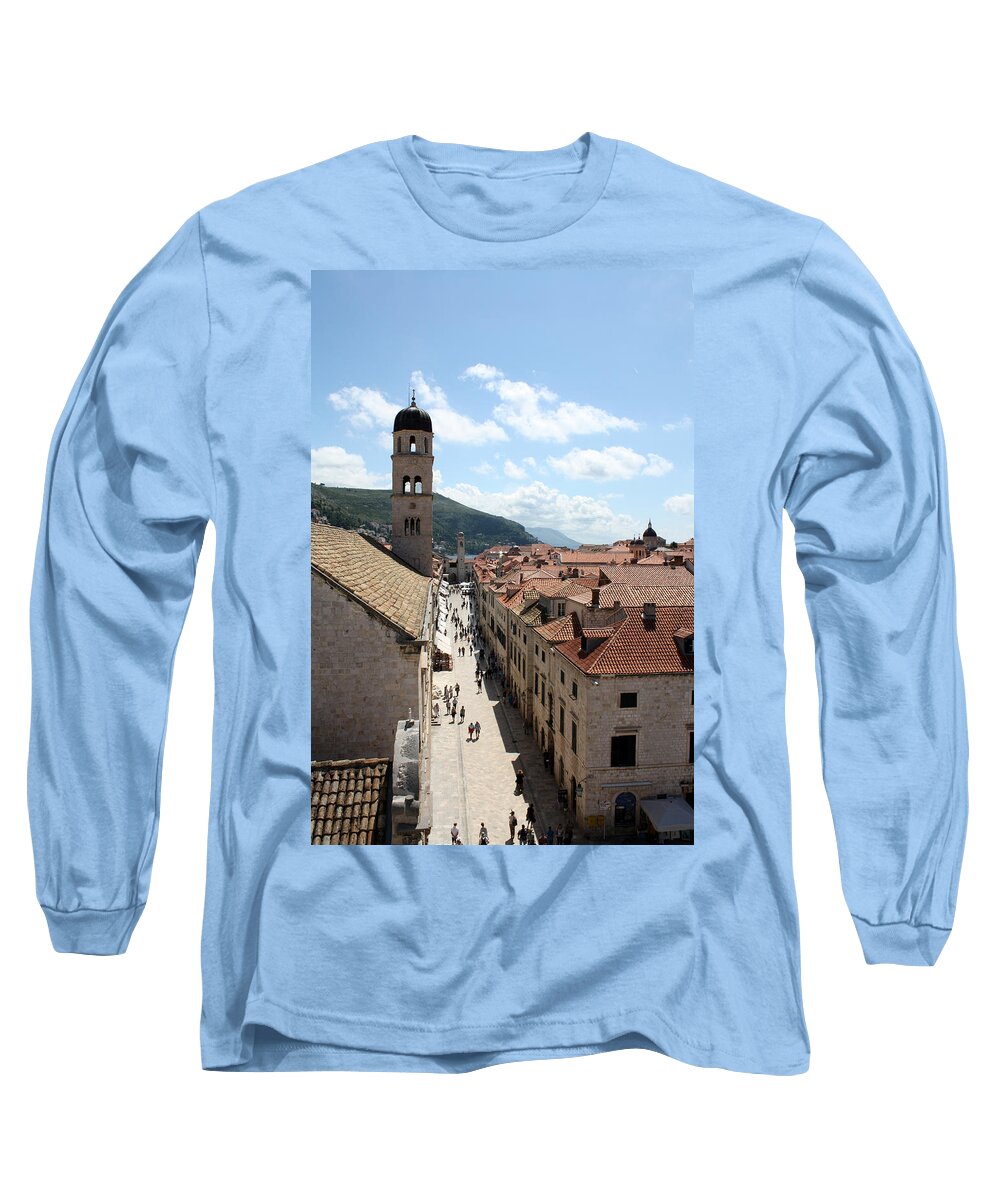Old Town Long Sleeve T-Shirt featuring the photograph Stradun by David Nicholls