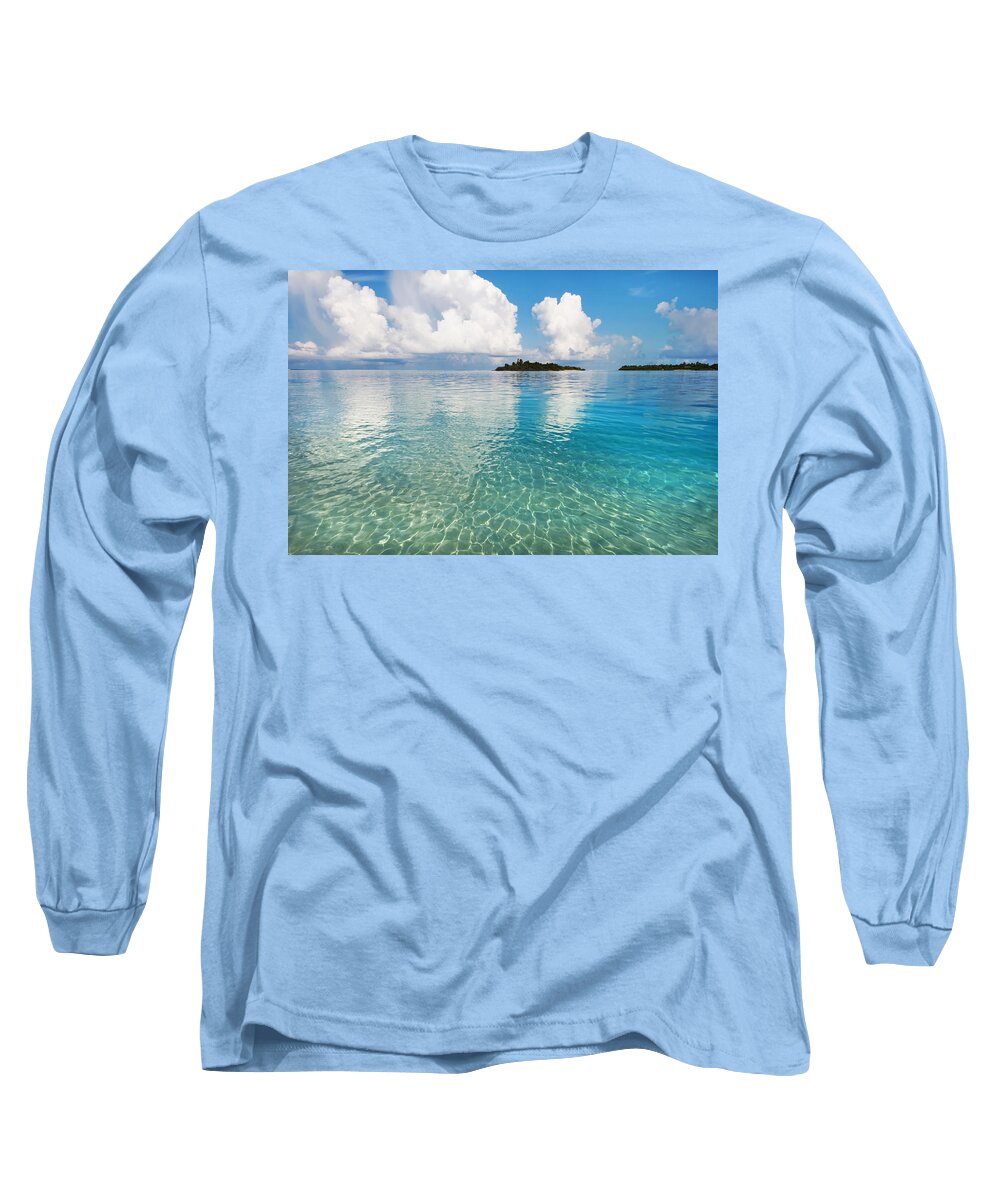 Tropical Long Sleeve T-Shirt featuring the photograph Sunny Invitation For YOU. Maldives by Jenny Rainbow