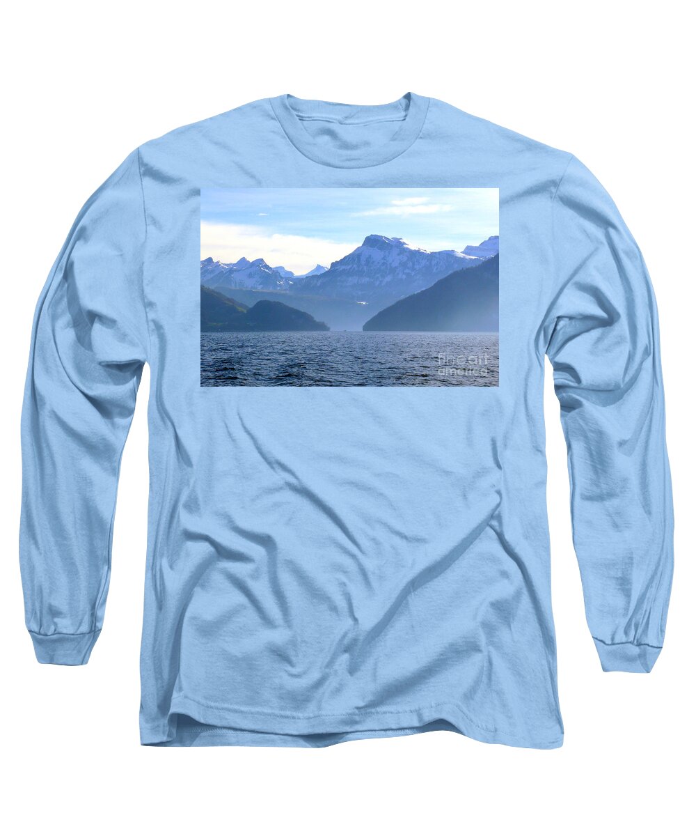 Panoramic Long Sleeve T-Shirt featuring the photograph Swiss Alps by Amanda Mohler