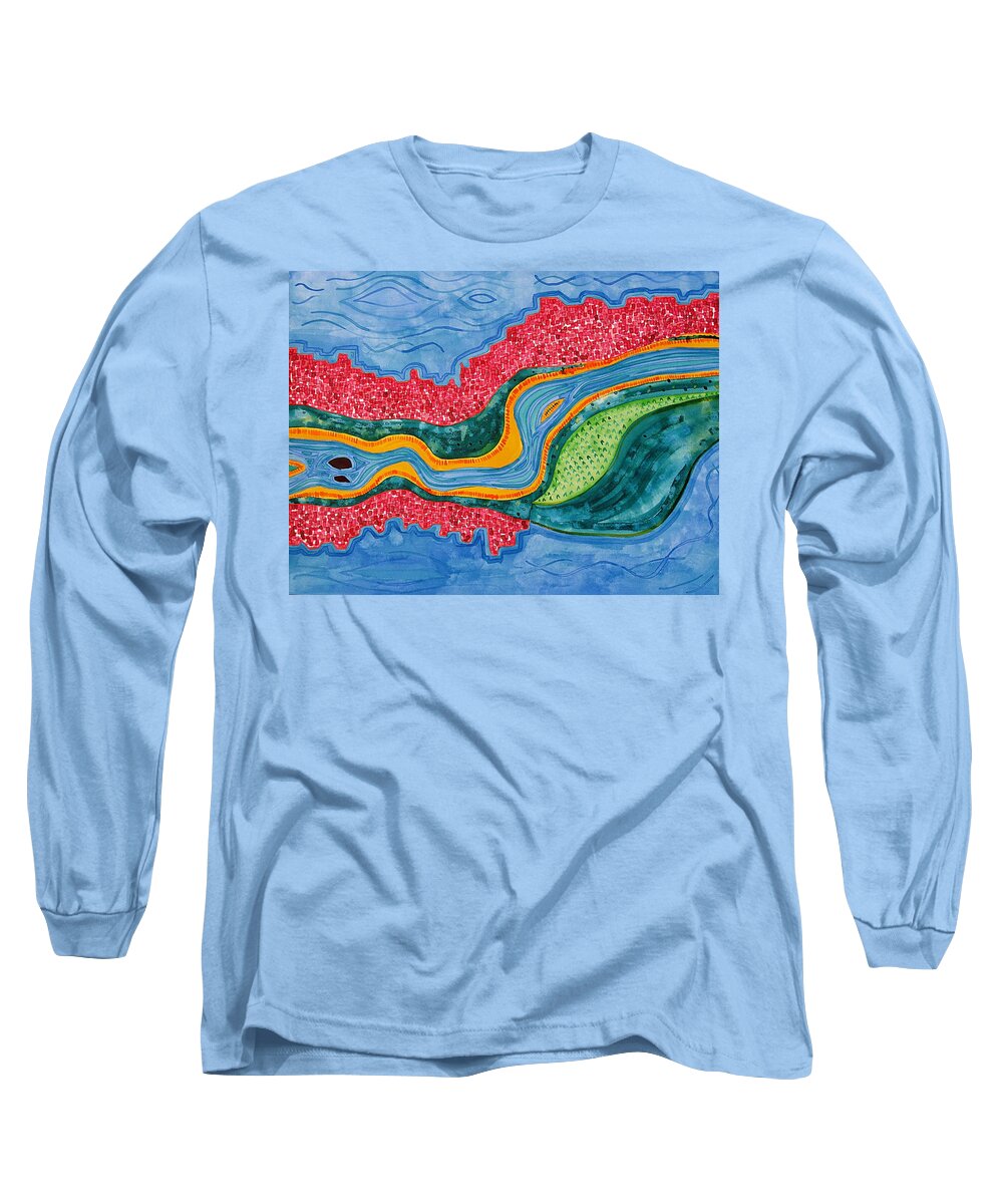 Painting Long Sleeve T-Shirt featuring the painting The Riffles original painting by Sol Luckman