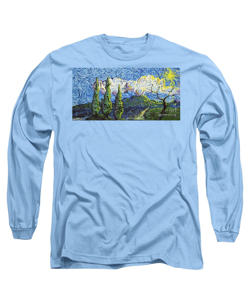 Impressionism Long Sleeve T-Shirt featuring the painting The Shores Of Dreams by Stefan Duncan