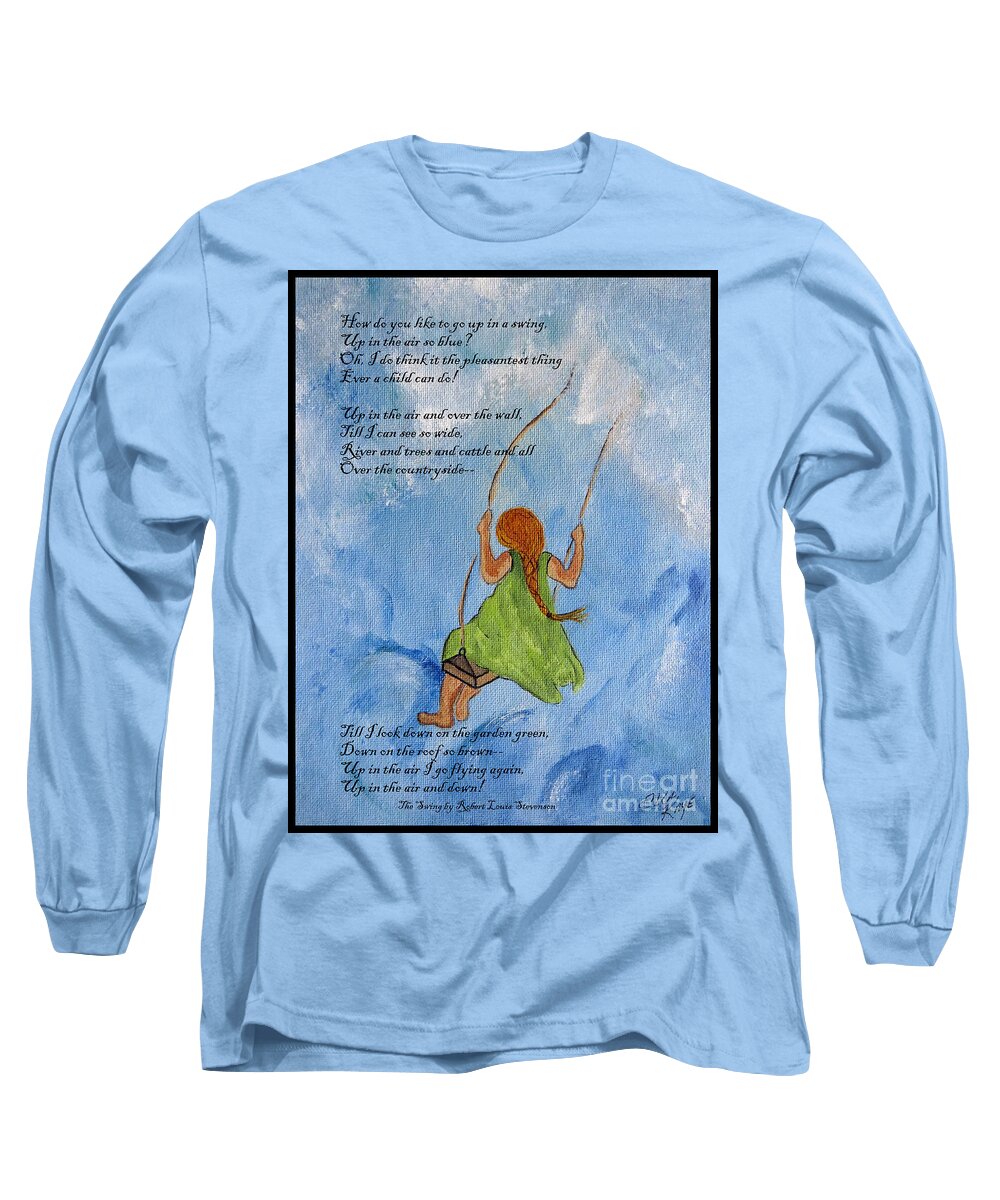 The Swing Long Sleeve T-Shirt featuring the painting The Swing by Ella Kaye Dickey