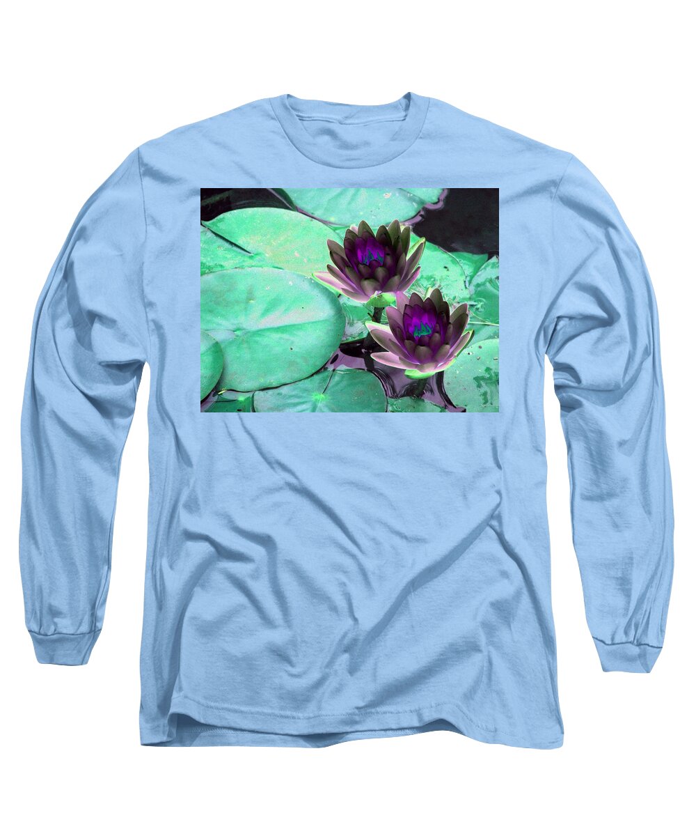 Water Lilies Long Sleeve T-Shirt featuring the photograph The Water Lilies Collection - PhotoPower 1118 by Pamela Critchlow
