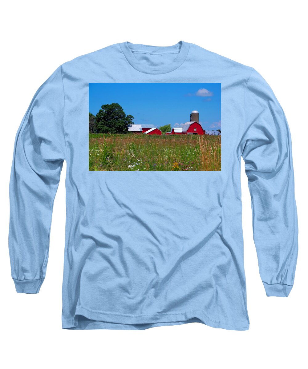 Field Long Sleeve T-Shirt featuring the photograph Touch of Color by Dave Files
