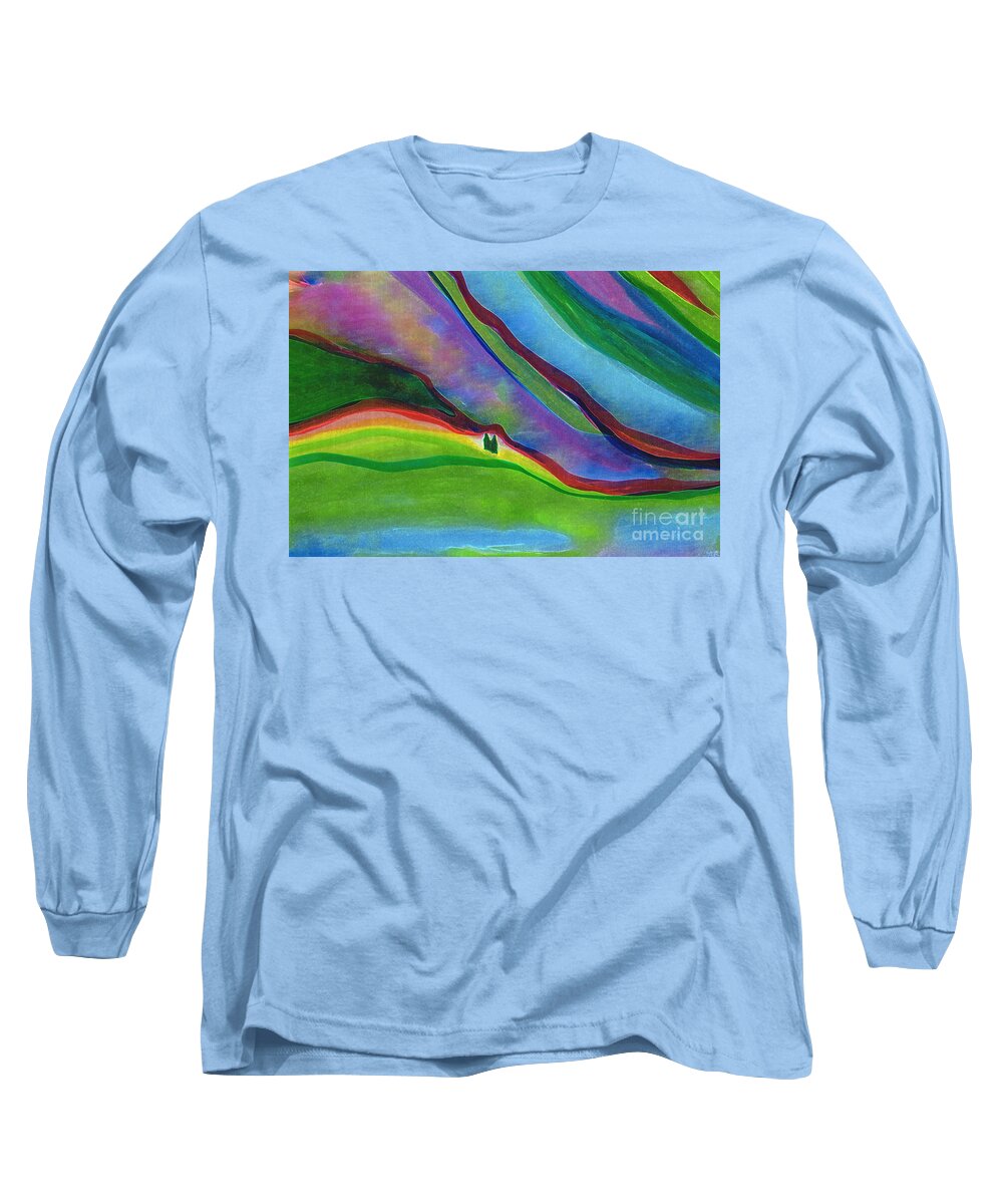 Landscape Long Sleeve T-Shirt featuring the digital art Travelers Foothills by jrr by First Star Art