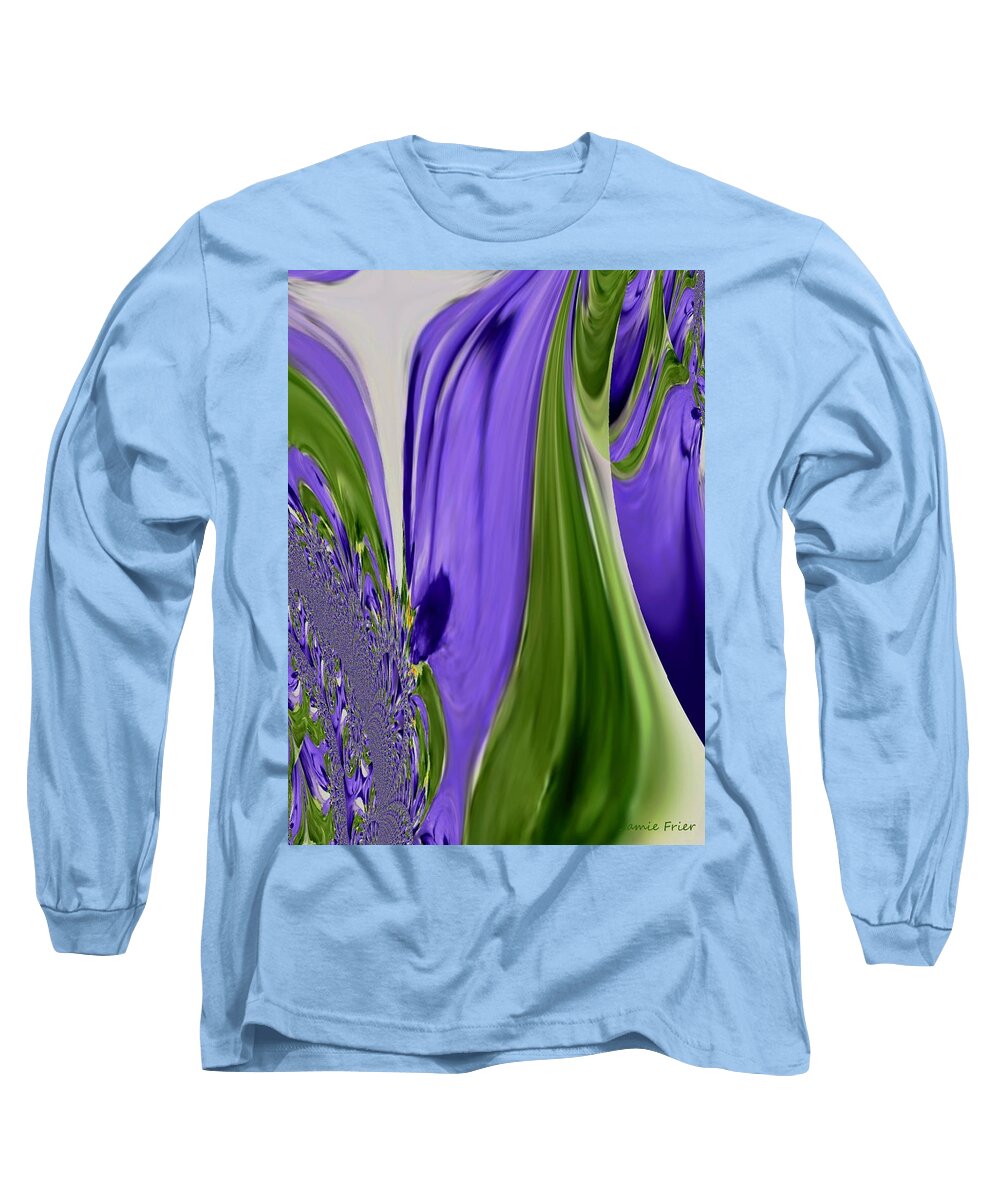 Flower Long Sleeve T-Shirt featuring the digital art Tulip Abstract by Jamie Frier
