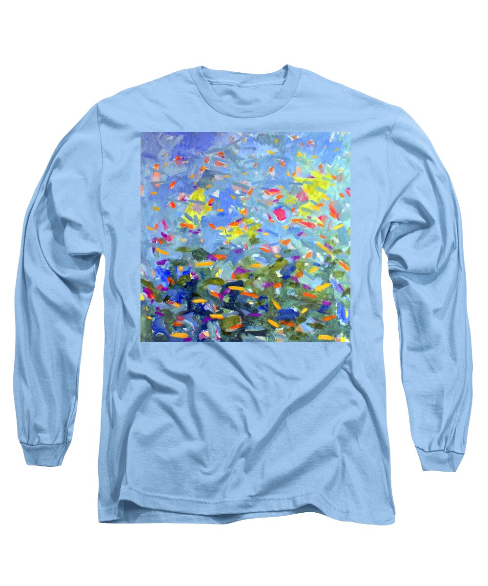 Landscape Long Sleeve T-Shirt featuring the painting Untitled #14 by Steven Miller
