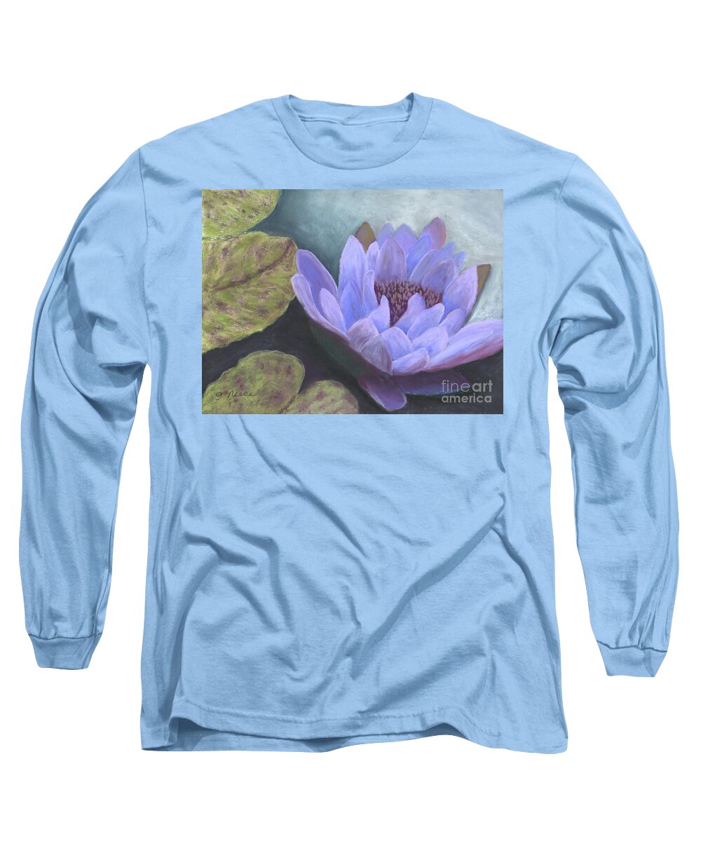 Water Lily Long Sleeve T-Shirt featuring the pastel Waikoloa Lily by Ginny Neece