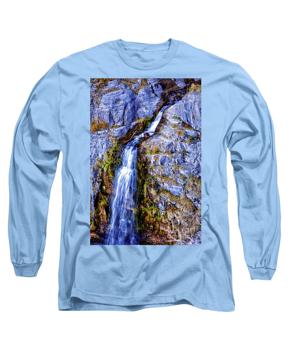 Waterfall Long Sleeve T-Shirt featuring the photograph Waterfall-Mt Timpanogos by David Millenheft