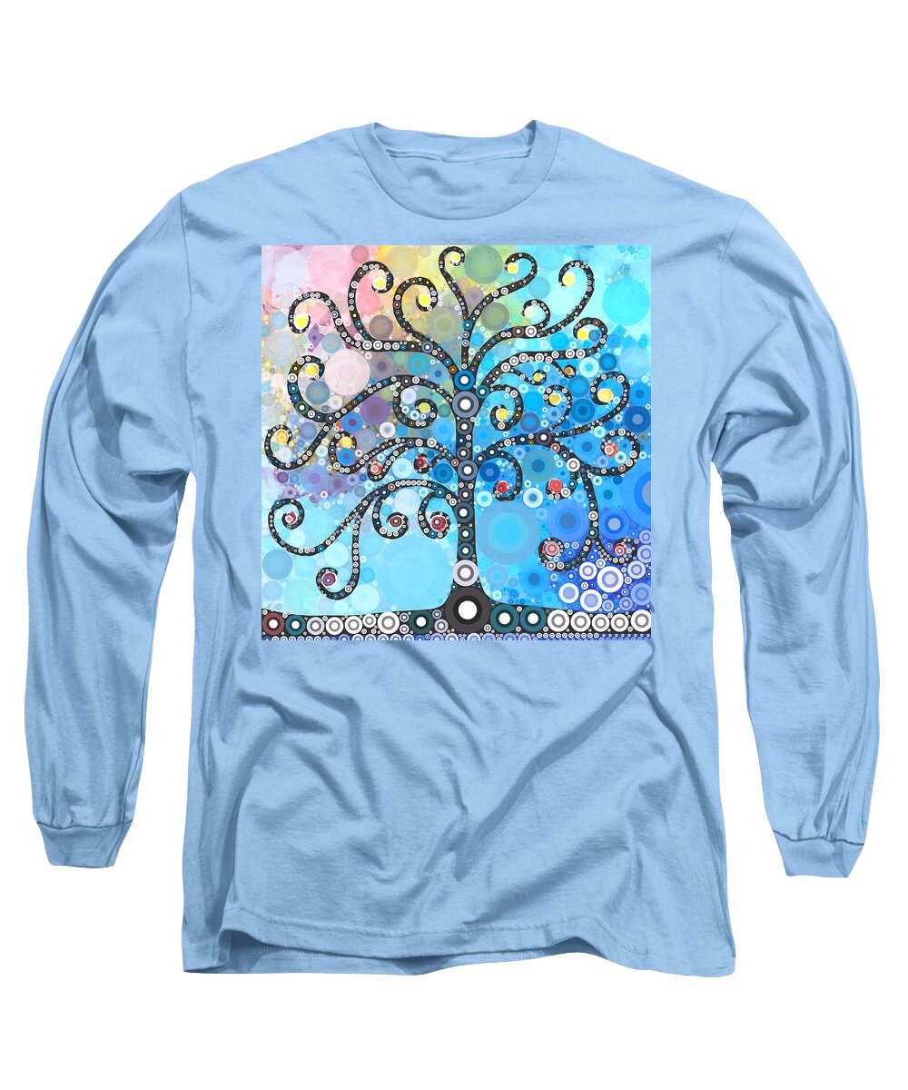Digital Long Sleeve T-Shirt featuring the digital art Whimsical Tree by Linda Bailey