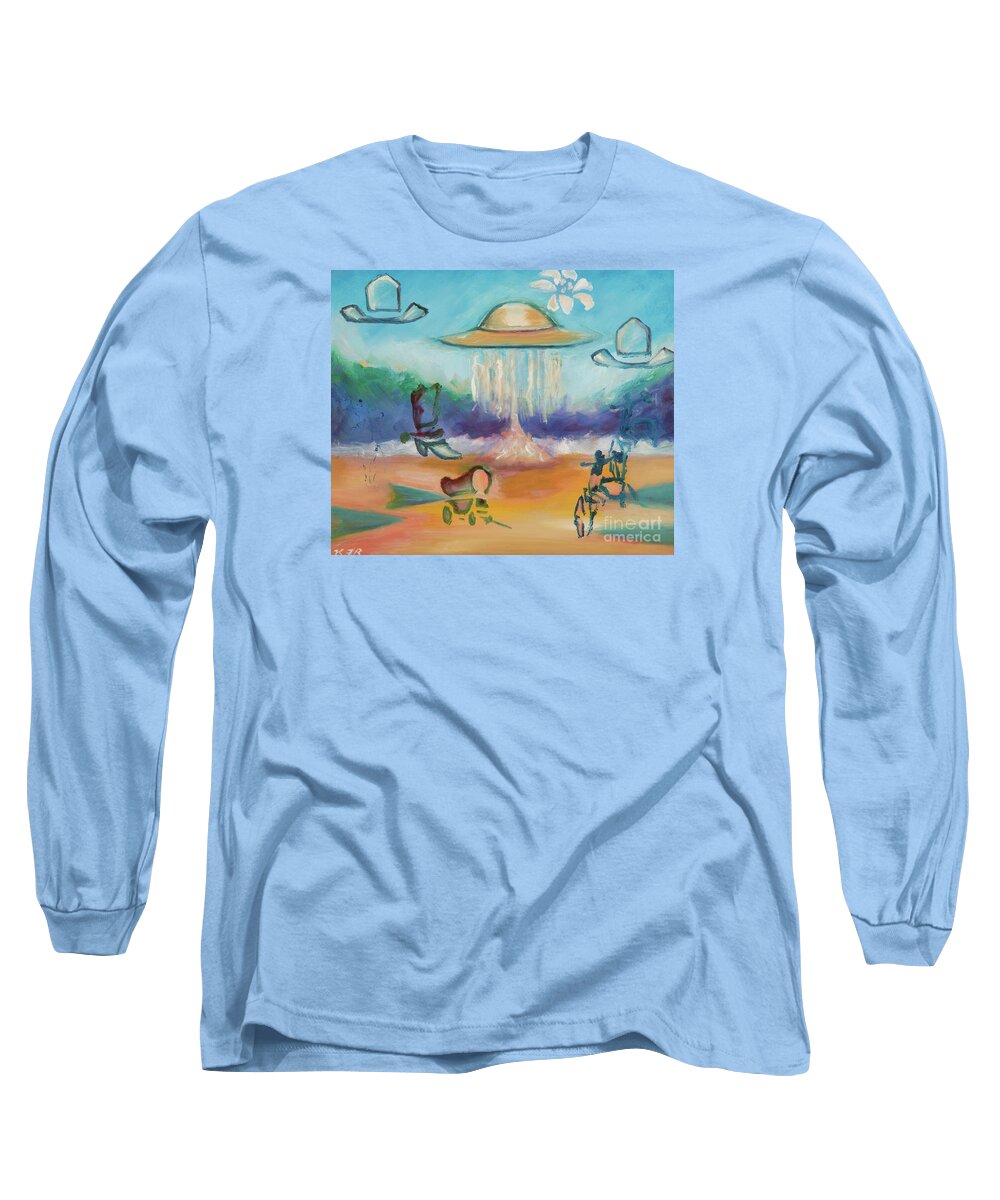Wild Wild West Long Sleeve T-Shirt featuring the painting Wild Wild West by Karen E. Francis by Karen Francis