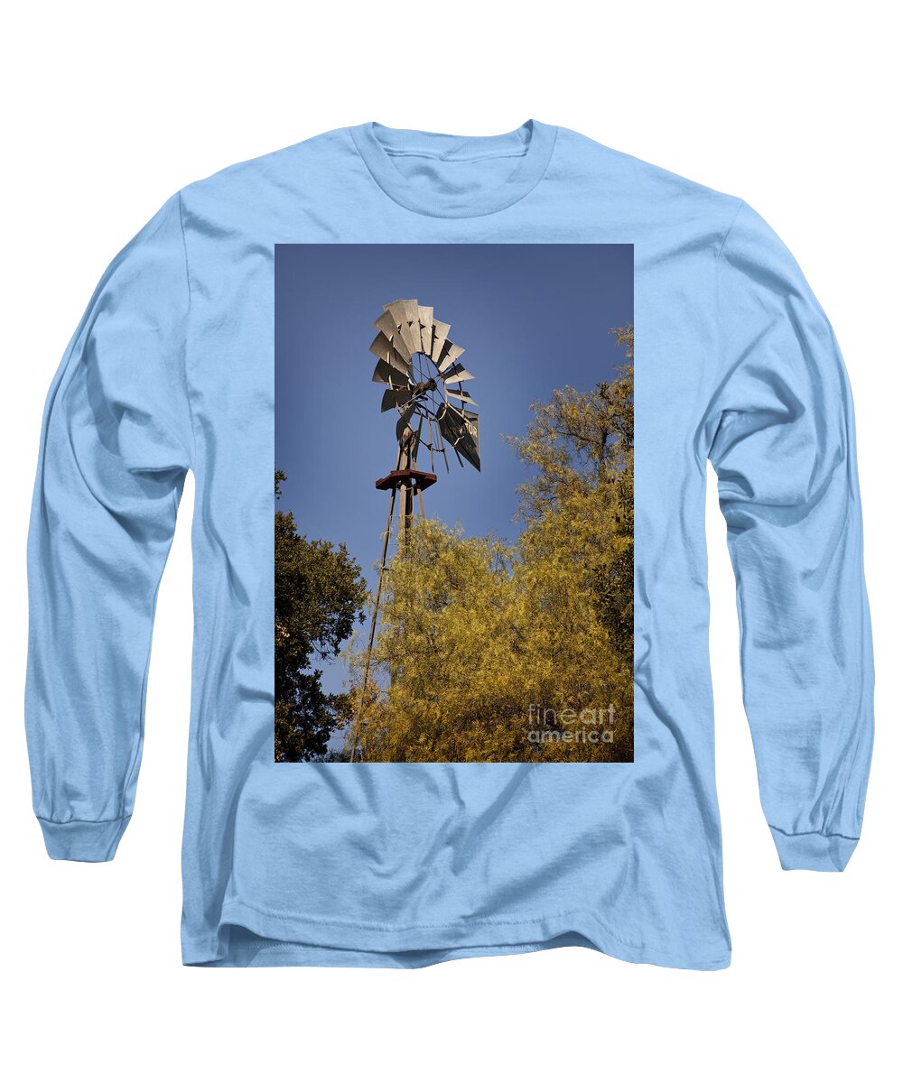 Aer Motor Windmill Photographs Long Sleeve T-Shirt featuring the photograph Windmill by David Millenheft