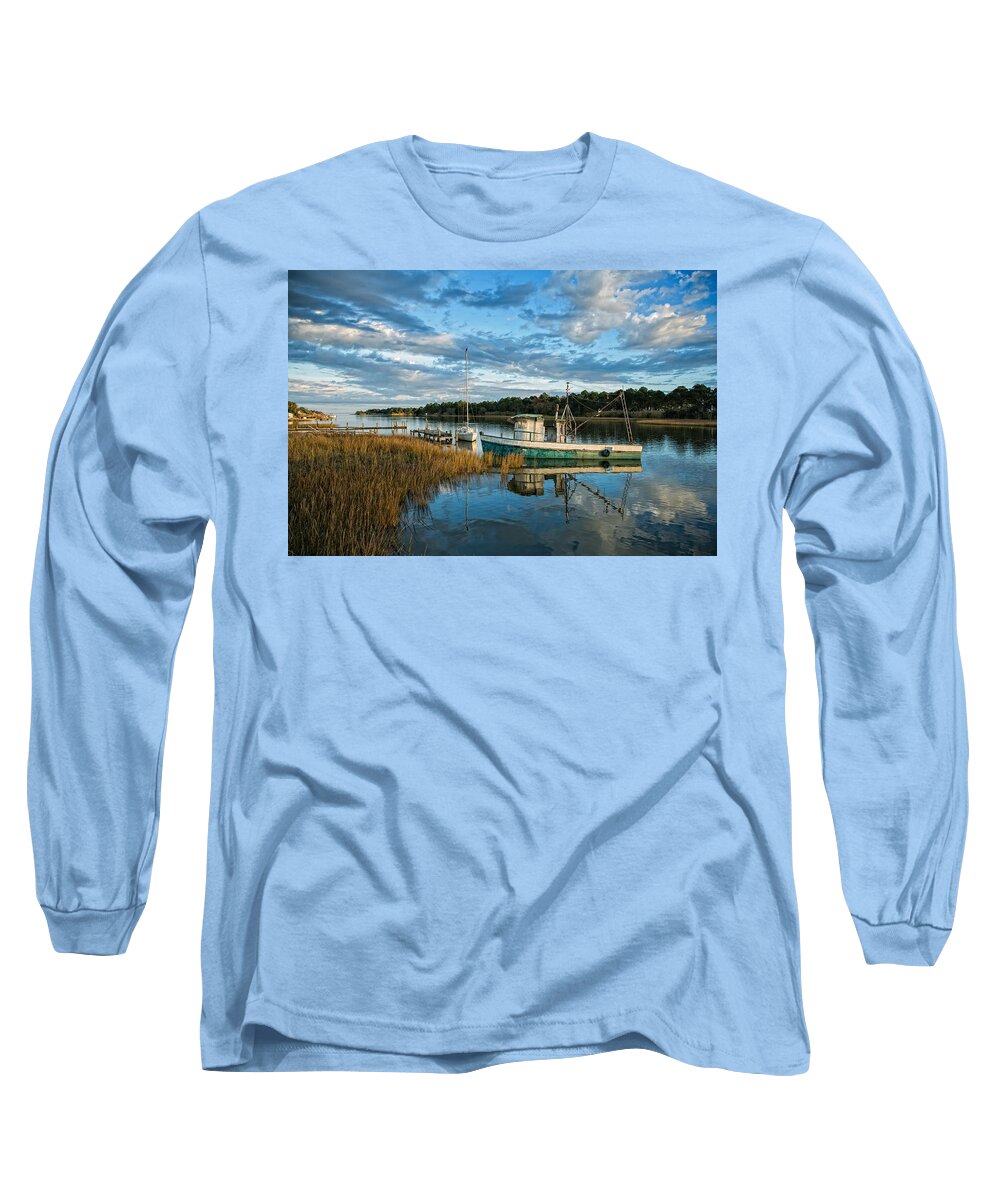 Apalachicola Bay Long Sleeve T-Shirt featuring the photograph Work Boat Apalachicola by Jurgen Lorenzen