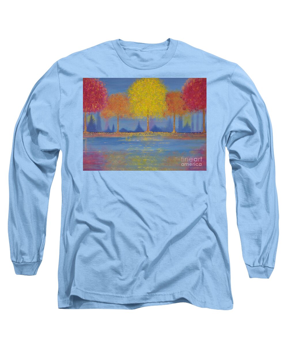 Autumn Long Sleeve T-Shirt featuring the painting Autumn's Bliss by Stacey Zimmerman