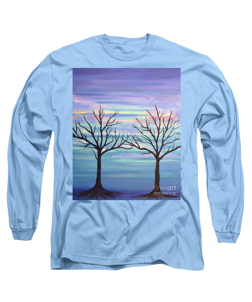 Trees Long Sleeve T-Shirt featuring the painting Branching Out by Stacey Zimmerman