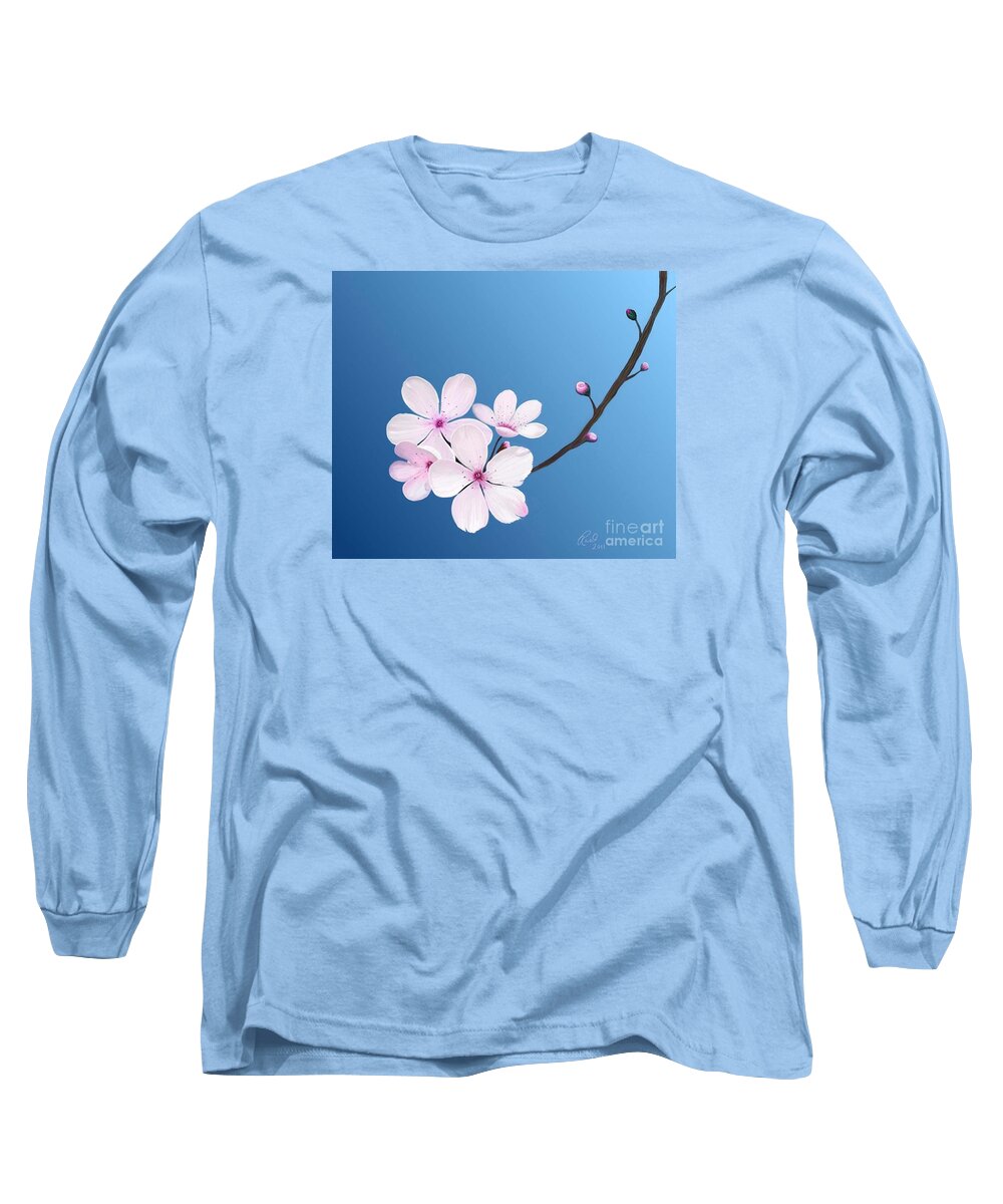 Flowers Long Sleeve T-Shirt featuring the painting Cherry Blossoms by Rand Herron