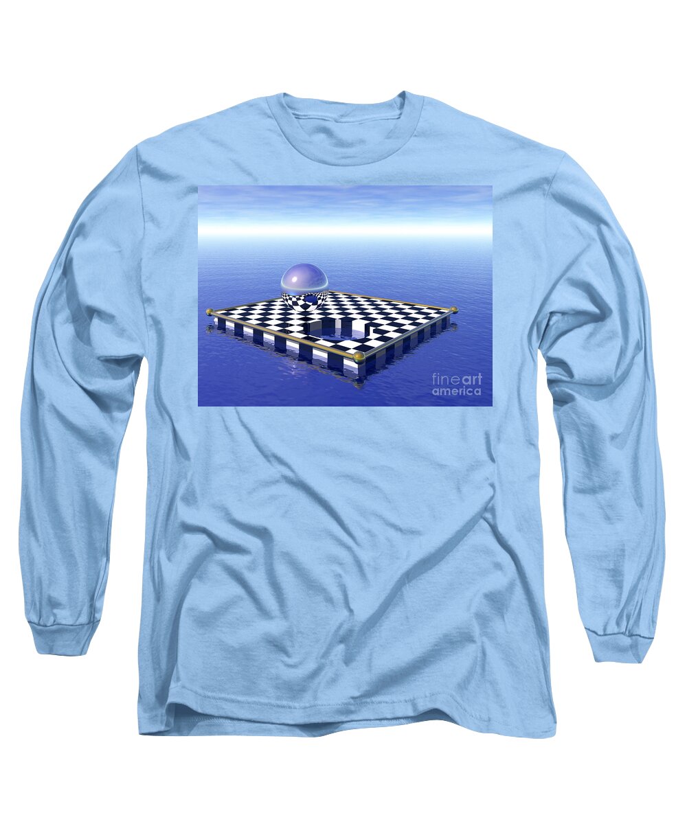 Chess Long Sleeve T-Shirt featuring the digital art Chessboard by Nicholas Burningham