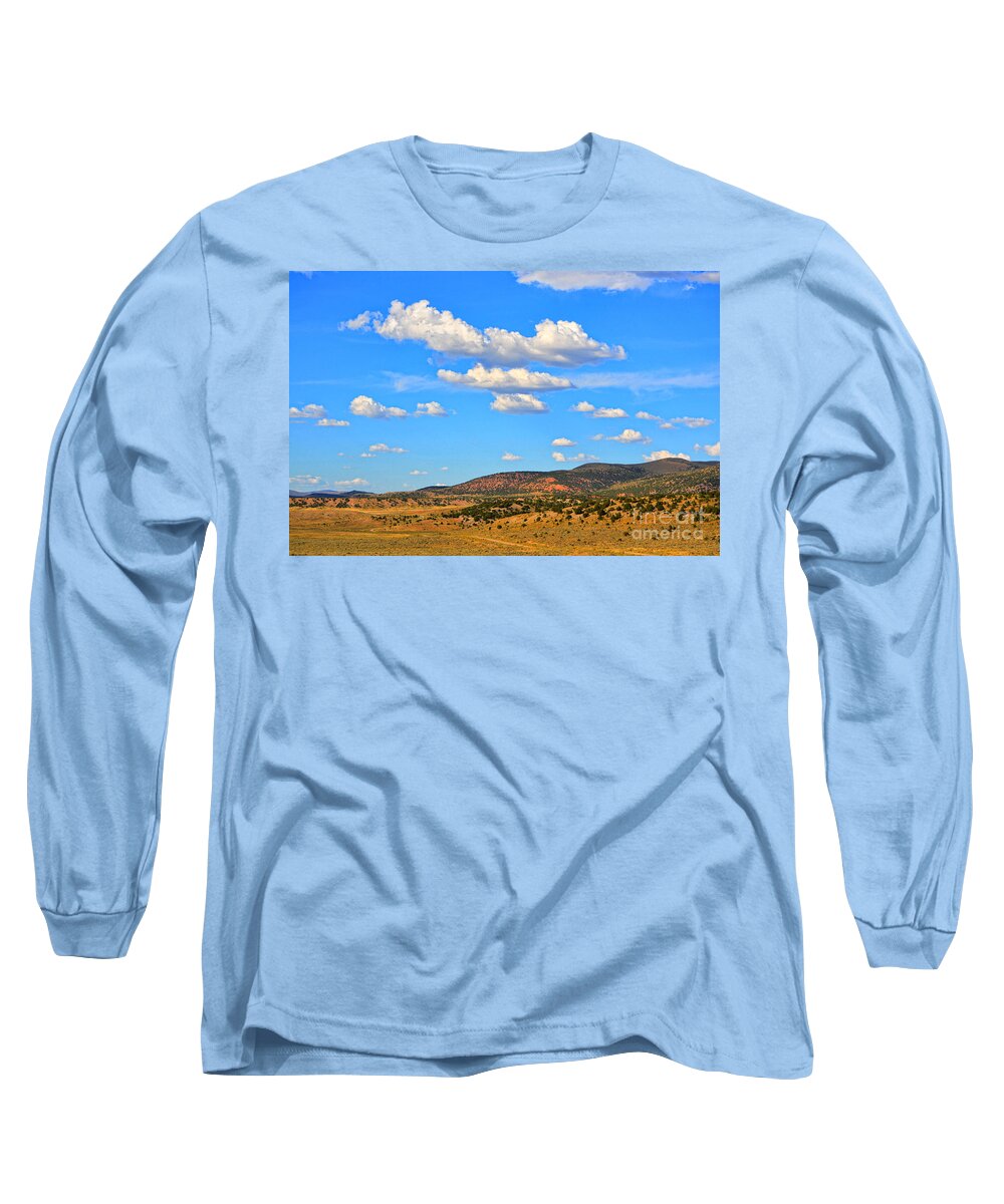 Fine Art Long Sleeve T-Shirt featuring the photograph Cloudy Wyoming Sky by Donna Greene