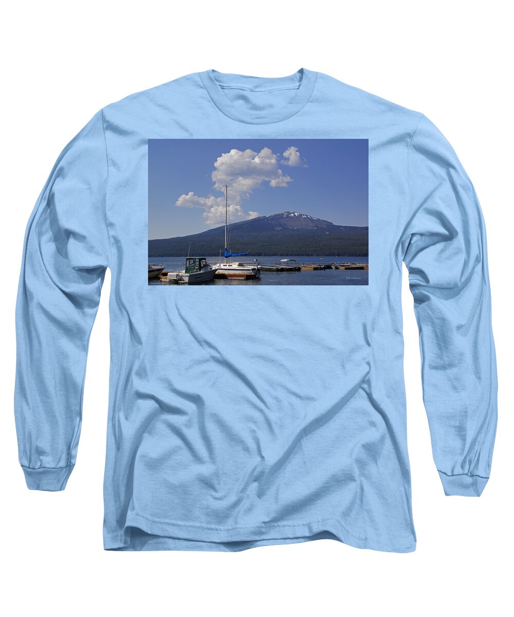 Diamond Lake Long Sleeve T-Shirt featuring the photograph Docks at Diamond Lake by Mick Anderson