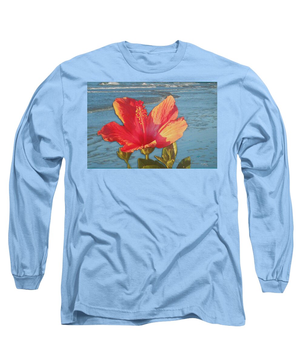 Paintings Long Sleeve T-Shirt featuring the painting Hibiscus Surf by Daniel Gale