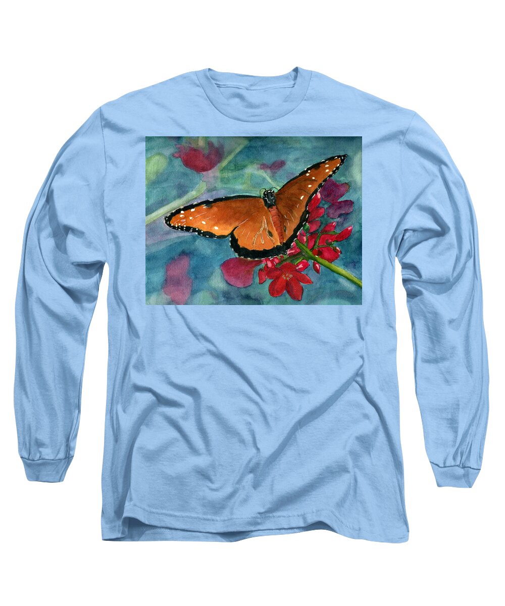 Butterfly Long Sleeve T-Shirt featuring the painting Papilio fandango by Lynne Reichhart