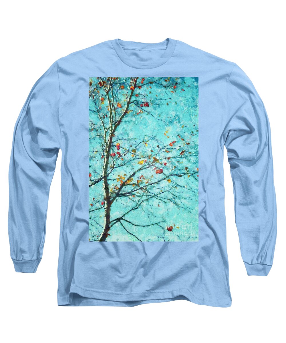 Tree Long Sleeve T-Shirt featuring the digital art Parsi-Parla - d01d03 by Variance Collections