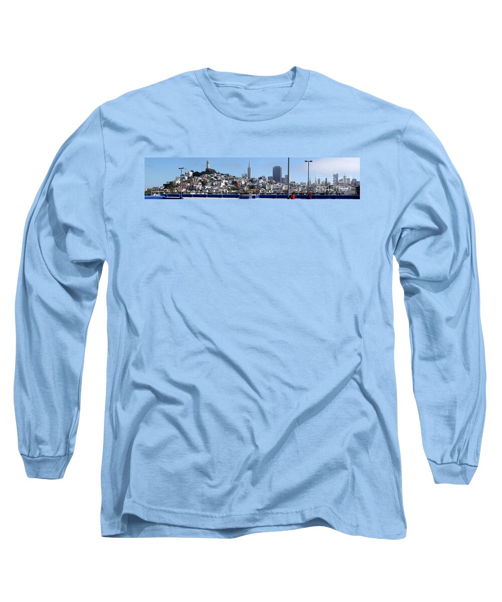 Panorama Long Sleeve T-Shirt featuring the photograph San Francisco Panorama by Henrik Lehnerer