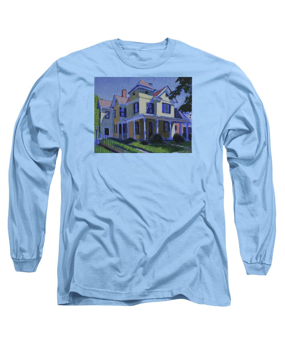 Historic Home In Raleigh Long Sleeve T-Shirt featuring the painting Angles #1 by David Zimmerman