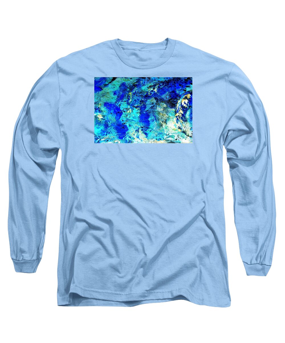 Blue Long Sleeve T-Shirt featuring the photograph Koi Abstract #2 by Kevin B Bohner