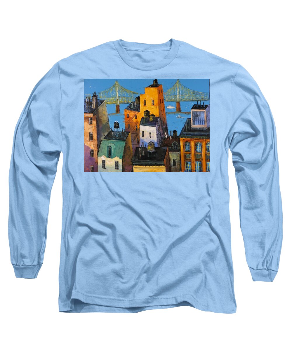 Motif Long Sleeve T-Shirt featuring the painting New York #2 by Mikhail Zarovny