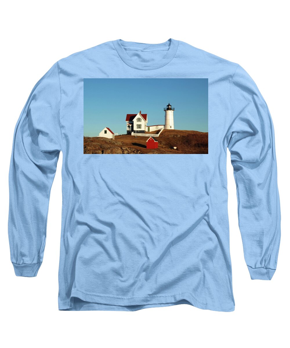 Nubble Long Sleeve T-Shirt featuring the photograph Nubble Light House #2 by Mary Capriole